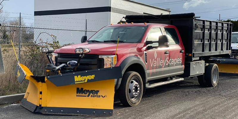 Valley Scapes plow truck for snow removal